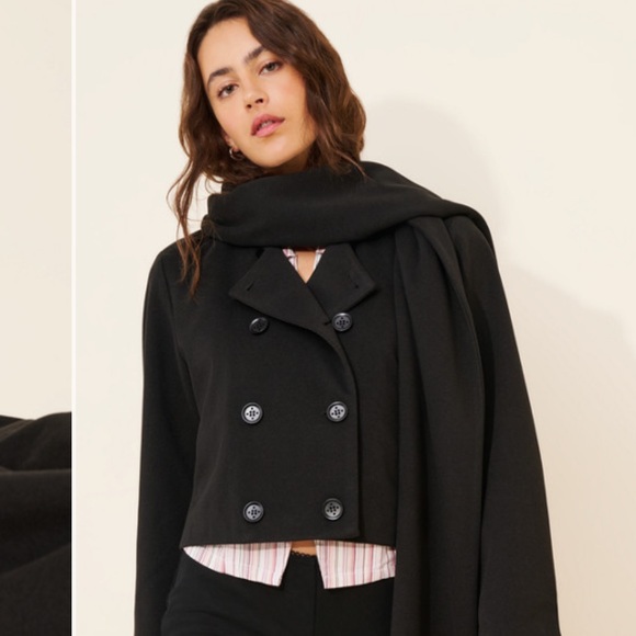 Jules Scarf Cropped Trench Coat - Picture 2 of 2